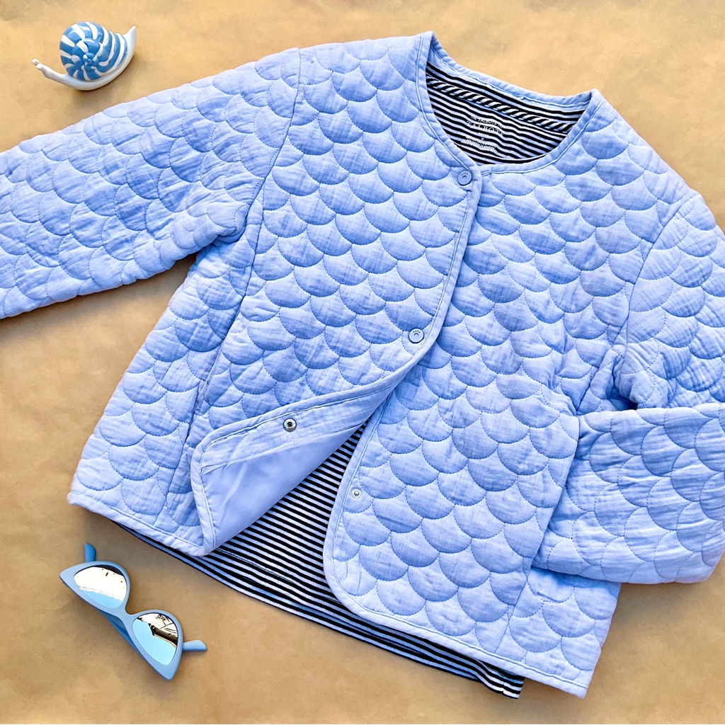 Zara Light Blue Quilted Kids Jacket